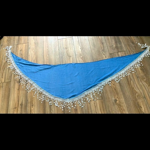 Elegant Blue and Silver Women's Shawl - Picture 3 of 4